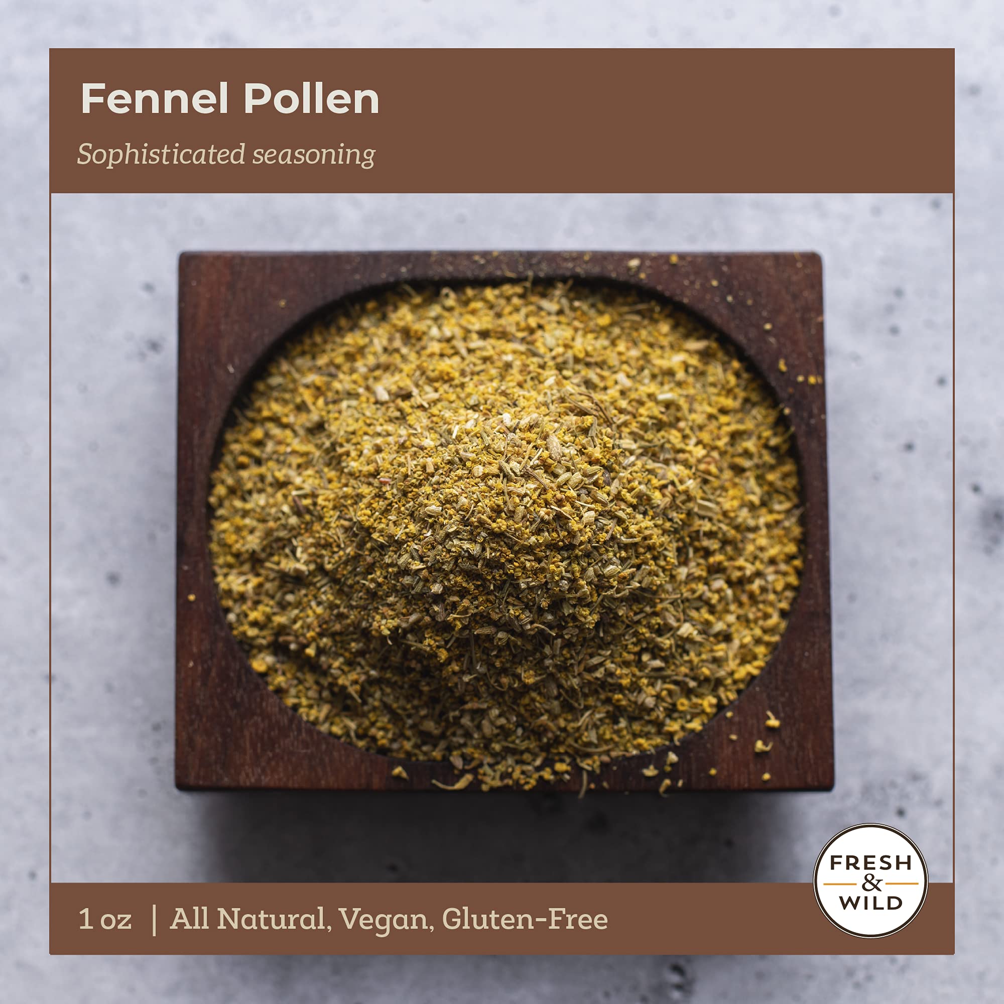 Fresh & Wild | Wild Italian Fennel Pollen | Vegan, Gluten-Free | Great with Rice, Pasta, Risotto, Marinades, Meat & Fish, or Even Sauces | 1 oz |