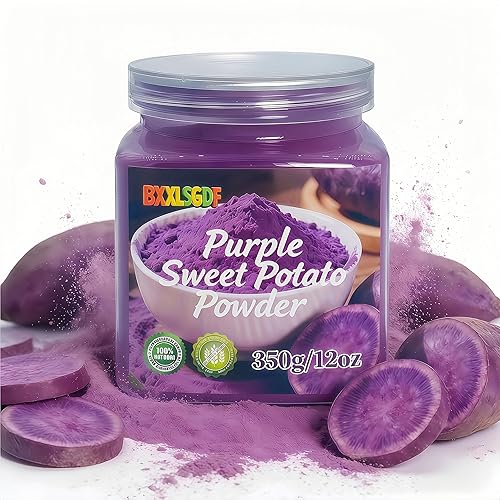 12oz Purple Sweet Potato Powder, Pure Ube Yam Powder with Vibrant Natural Color - For Baking, Smoothies, Lattes, Drinks & Recipes - Resealable