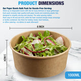 Ruthy's Outlet Kraft Salad Bowls W/Clear Lids - Disposable Paper Salad Containers, Eco-Friendly | Leak-Resistant | Microwave Safe - Ideal for Meal