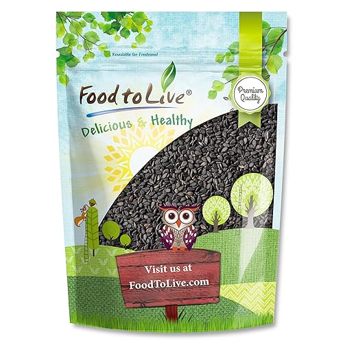Food to Live Toasted Black Sesame Seeds, 8 Ounces - Crunchy and Nutritious Snack, Oven Roasted, Unsalted, No Oil Added, Perfect for Cooking, Baking