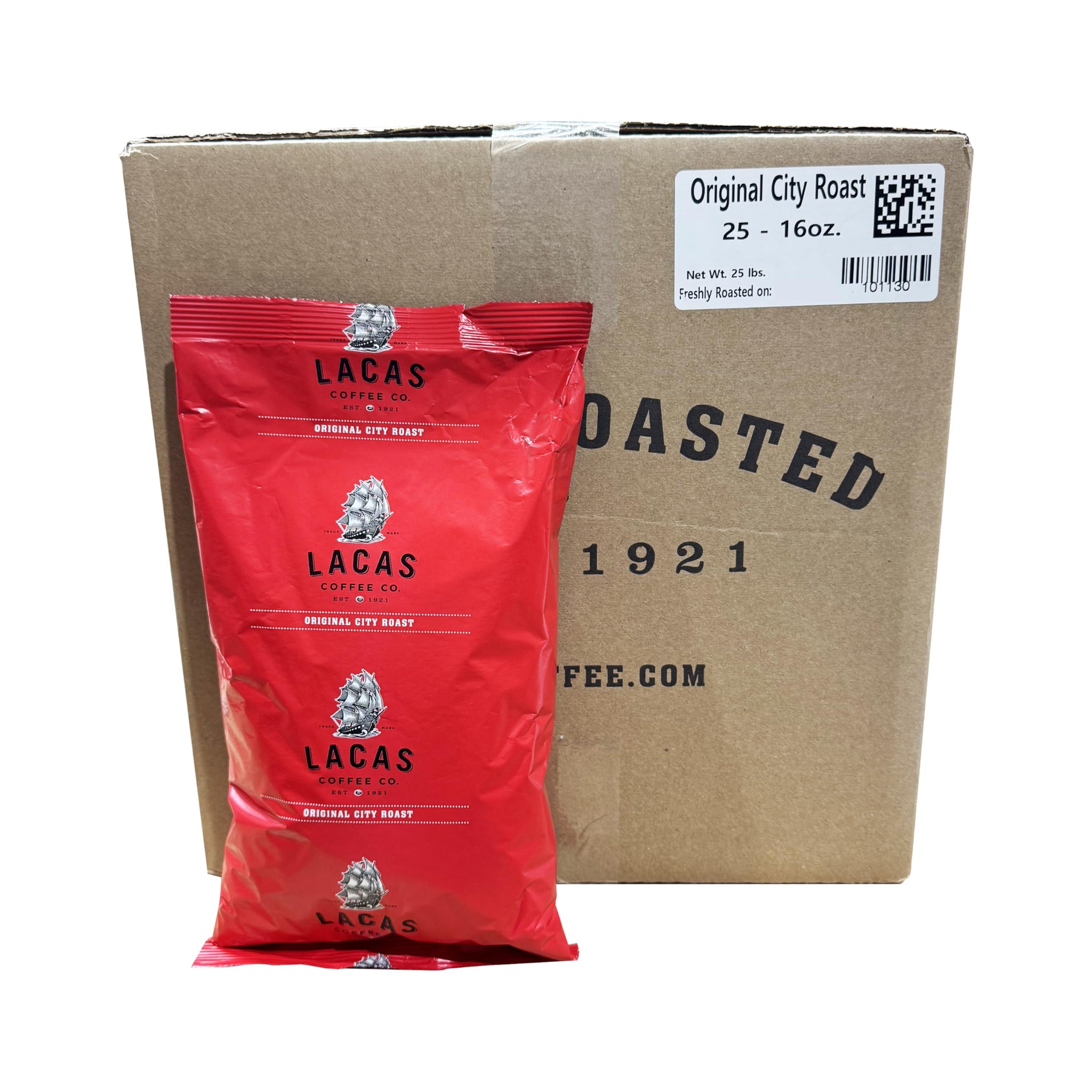 Lacas Original City Roast Ground Coffee, 25/16 oz Bags - Premium Gourmet Blend with Sweet Full-Bodied Finish - Bulk Coffee for Cafés and Restaurants