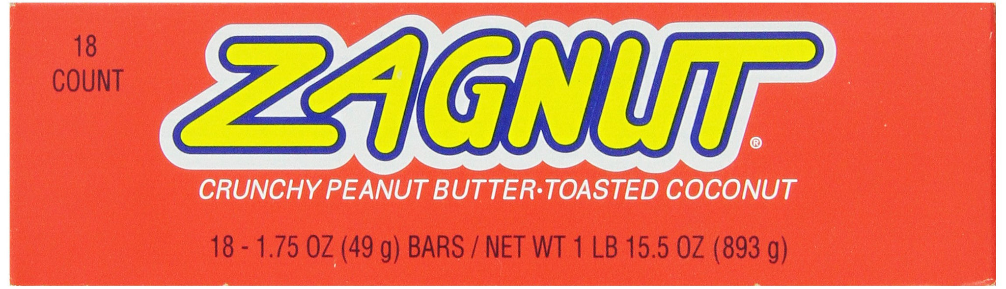 ZAGNUT Peanut Butter Coconut Candy Bar, 1.75 Ounce (Pack of 18)