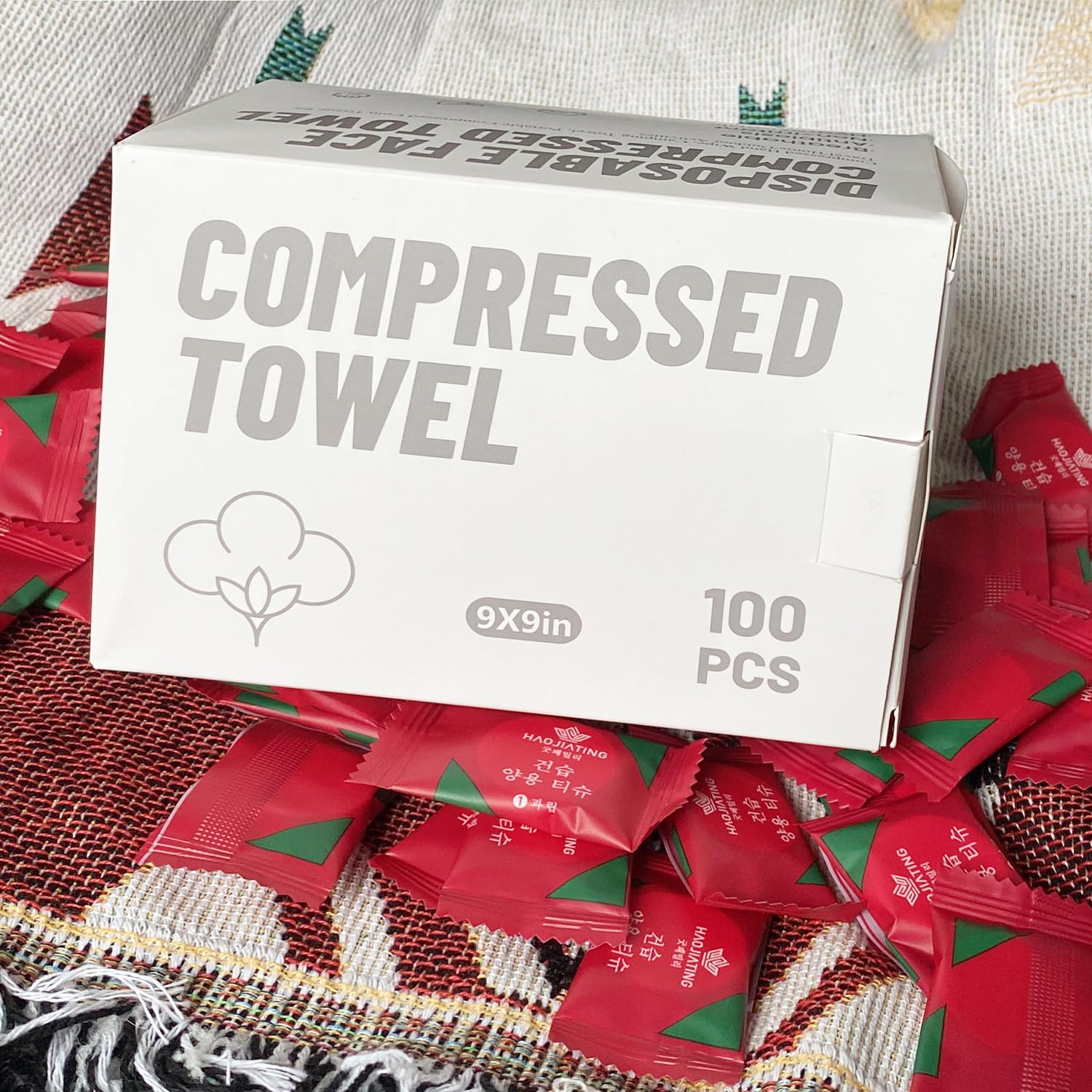 100 Pcs Mini Compressed Towels, Disposable Face Compressed Towel, Compressed Hand Wipe, Camping towel, Portable Compressed Coin Tissue