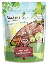 Food to Live - Pecan Halves, 1.5 Pounds Raw Pecan Nuts, Large Size, Unsalted, Unsweetened, Vegan, Kosher, Shelled, Bulk. Good source of Magnesium