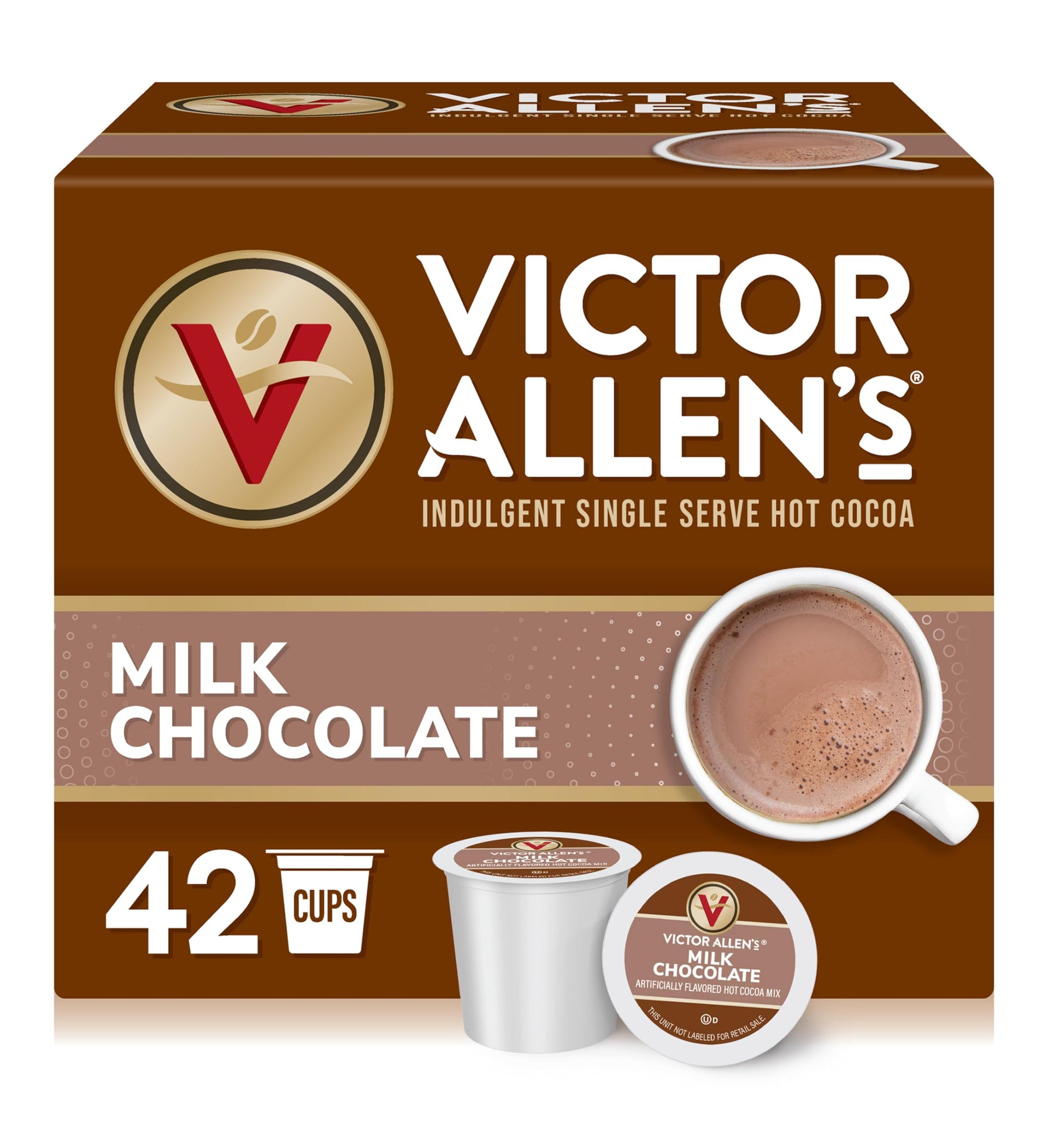 Victor Allen's Milk Chocolate Hot Cocoa, 42 Count, Single Serve K-Cup Pods for Keurig K-Cup Brewers