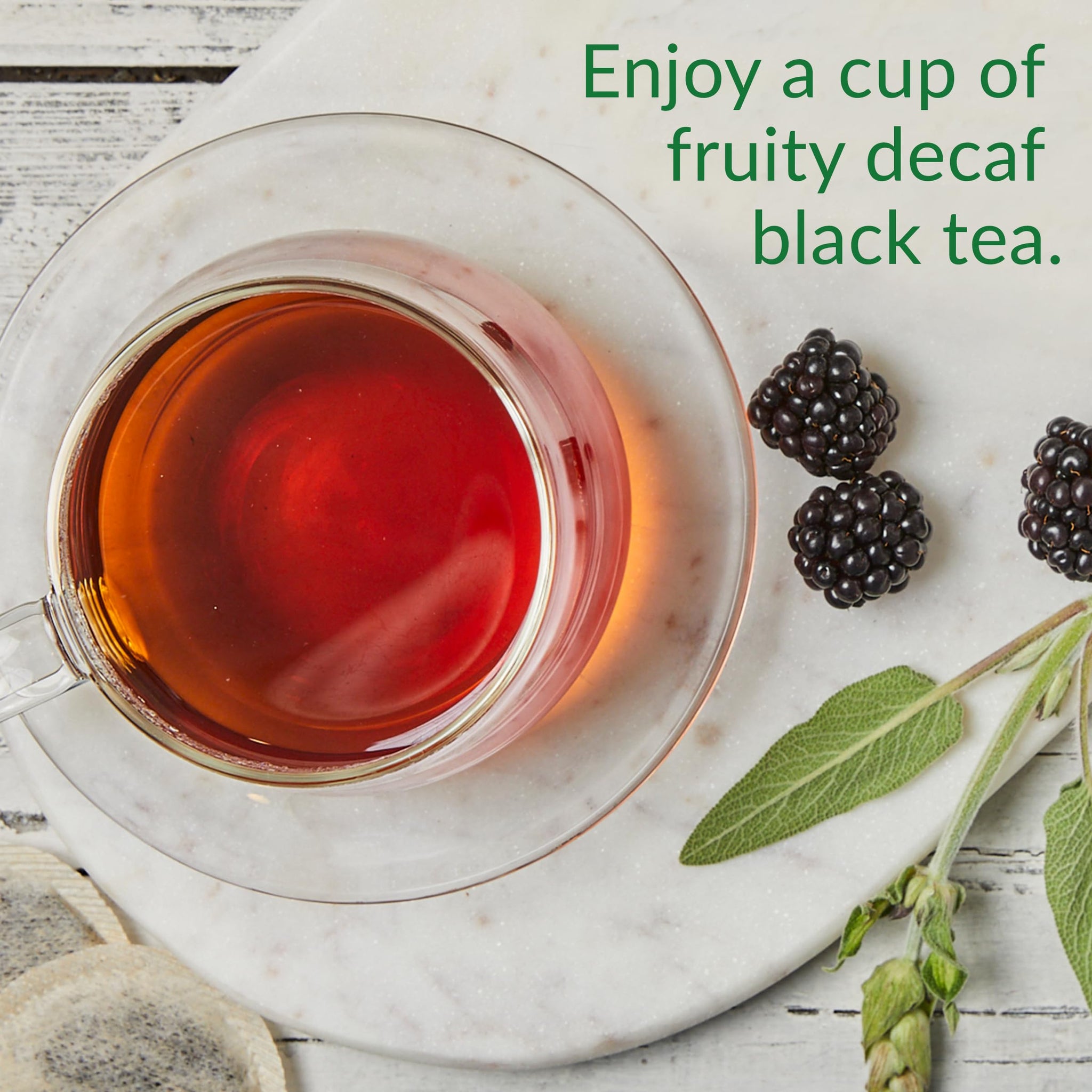 The Republic of Tea - Decaf Blackberry Sage Black Tea Tin, 50 Tea Bags, Environmentally- Friendly Decaffeinated Tea