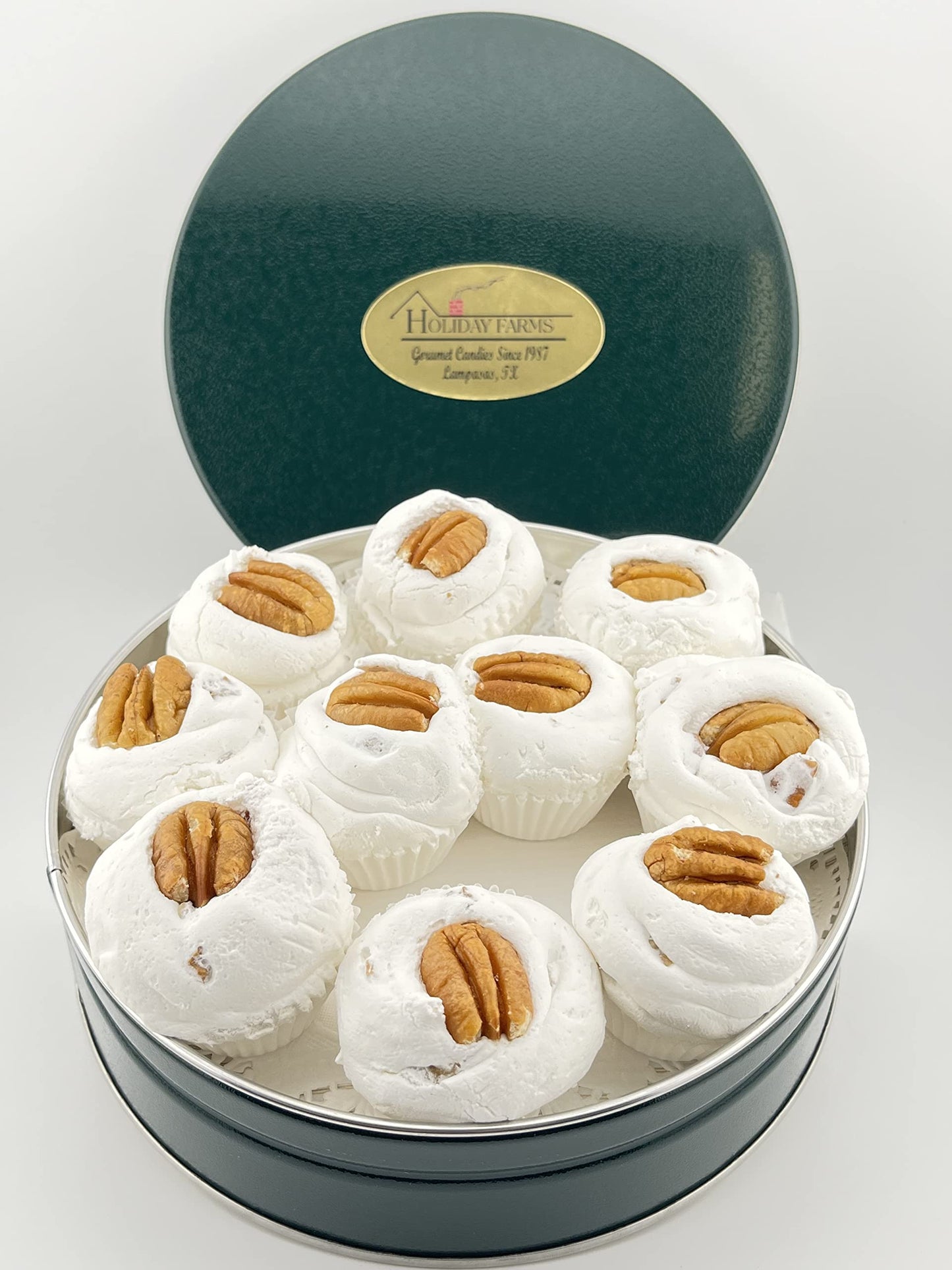 Small Divinity Gift Tin (With Pecans) 10-12 pieces, Old Fashioned Divinity, Just Like Home Made