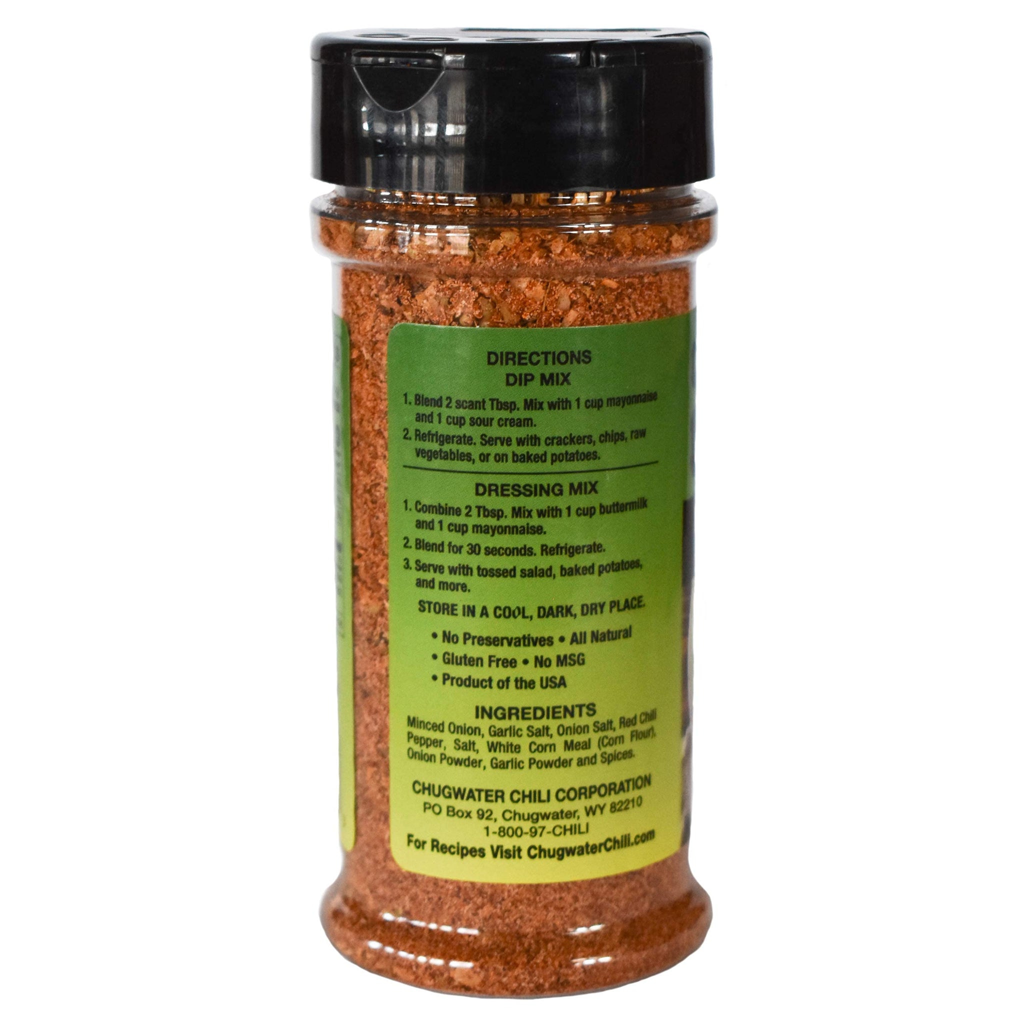 Chugwater Chili Southwest Dip & Dressing Mix | Easy-to-Make Dip or Salad Dressing | All-Natural, Gluten-Free, No MSG | Ranch Alternative | Made in USA