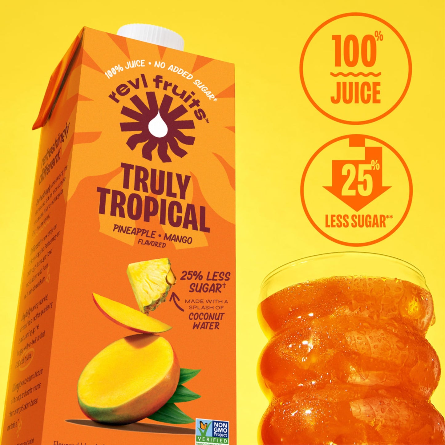 Revl Fruits, Truly Tropical Juice, 32 Fl Oz
