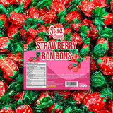 Susa Candy Strawberry Filled Bon Bons | 1 Pound Bag | Hard Candy - Approx. 60 Count