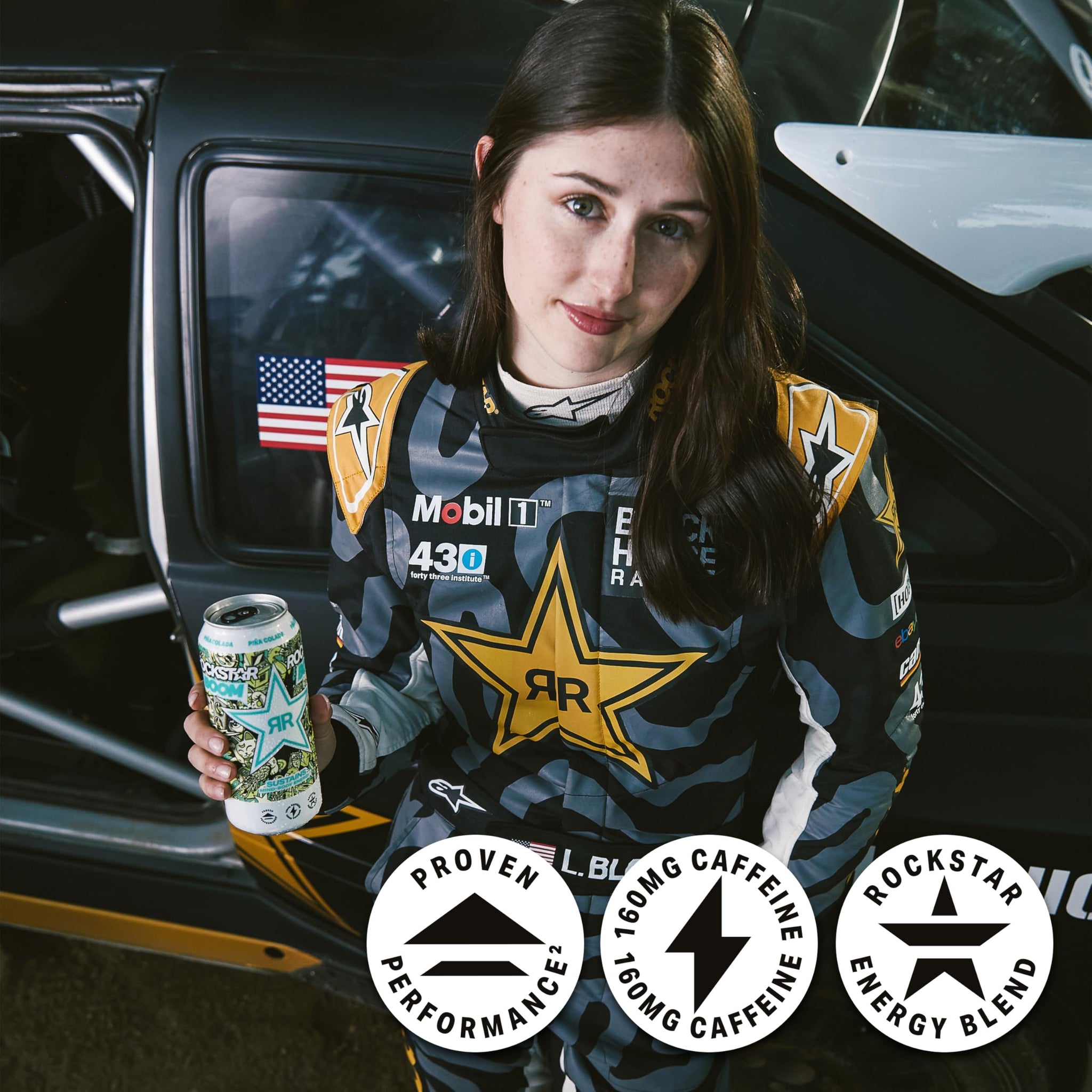 Rockstar Energy Drink, Boom Pina Colada 16 Fl Oz Cans (Pack of 12)