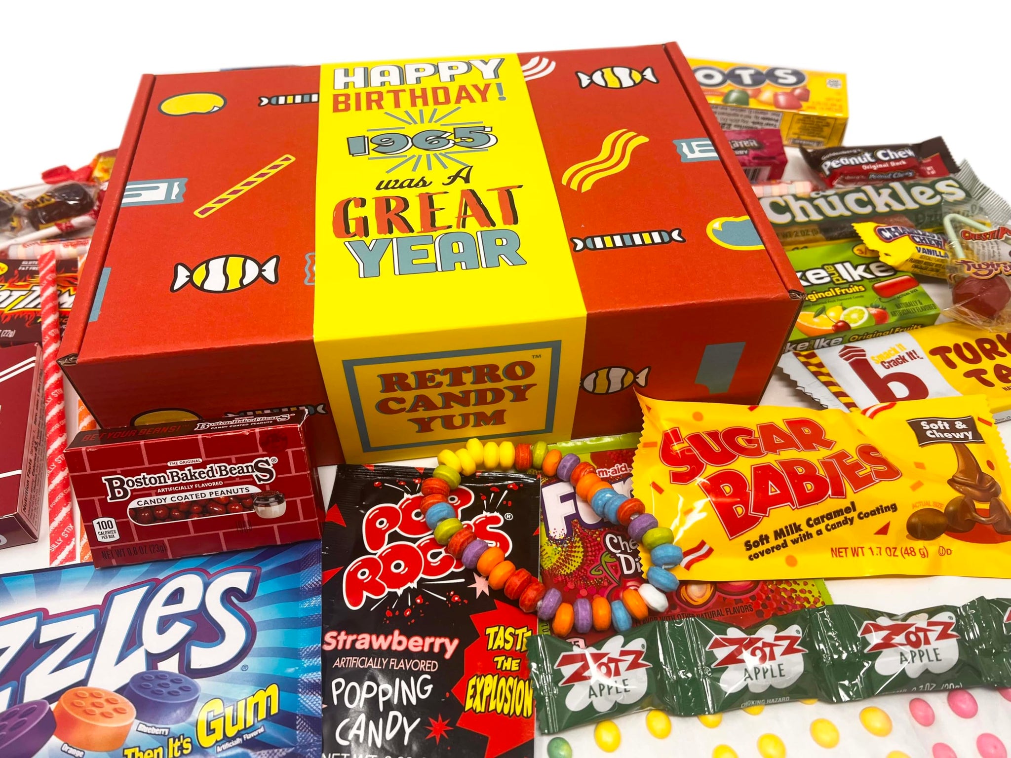 1965 Gift Box Nostalgic Retro Candy Mix from Childhood for 61st Birthday Man or Woman JR