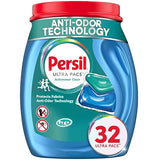 Persil Ultra Pacs Activewear Clean Laundry Detergent, 32 Count, No Mess, Single-Dose Laundry Soap, Helps Fight Stains & Odor, All Machine Types