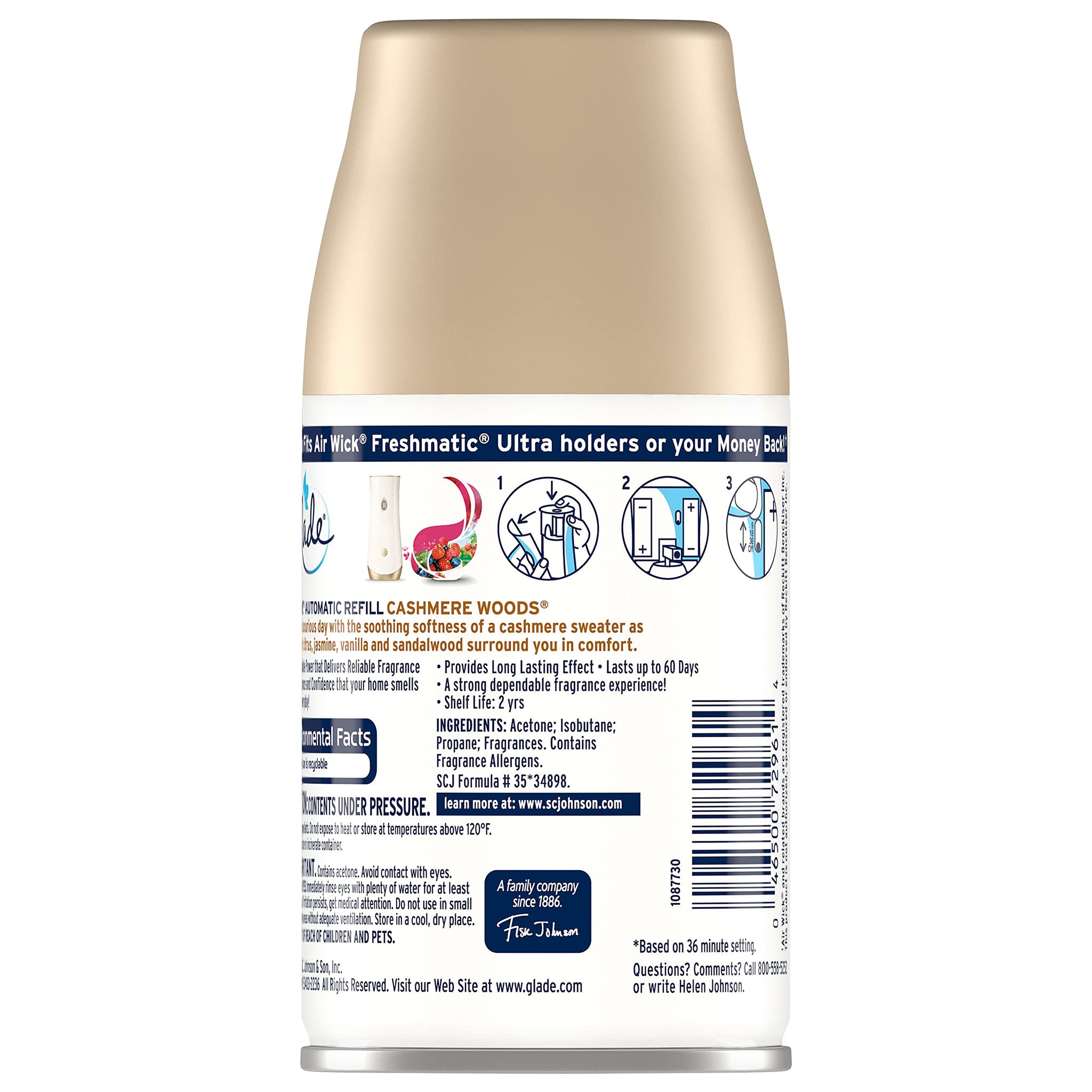Glade Automatic Spray Refill-Cashmere Woods-6.2 Oz Pack of 3