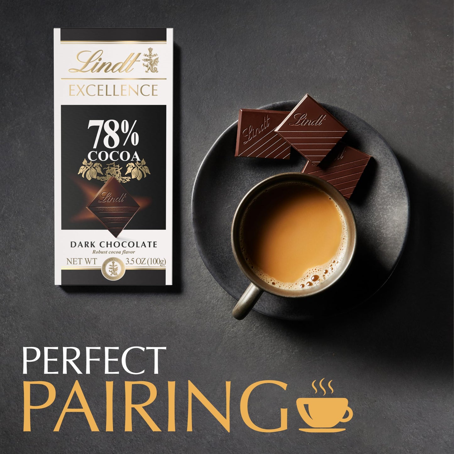 Lindt EXCELLENCE 78% Cocoa Dark Chocolate Bar, Dark Chocolate Candy, 3.5 oz. (1 Pack)