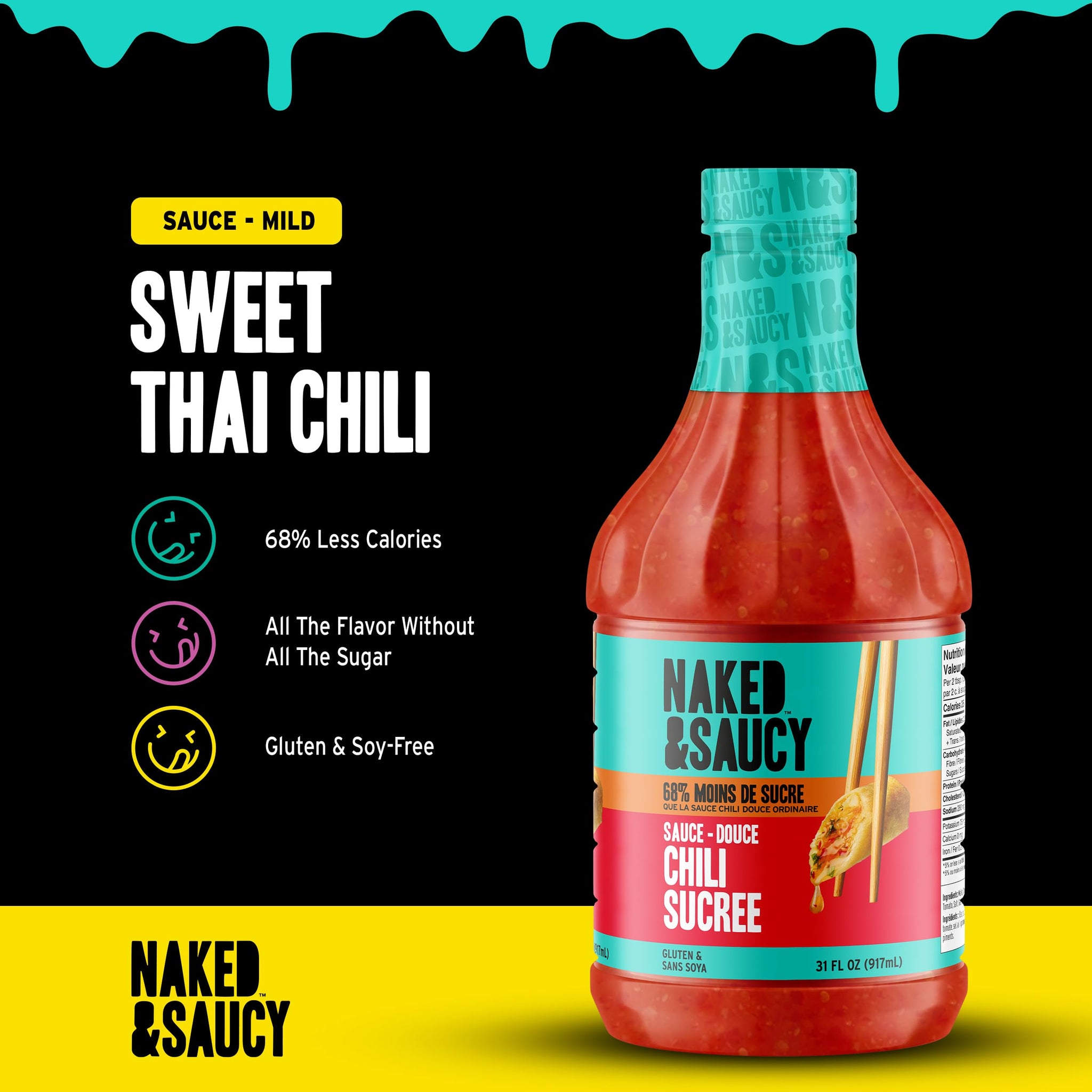 Naked & Saucy Low Sugar Sweet Chili Sauce and Dressing, 31 fl oz