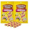 Country Time Sour N' Sweet Lemonade Gummy Candy Filled Ropes, Soft & Chewy, 3 oz, 2 Pack