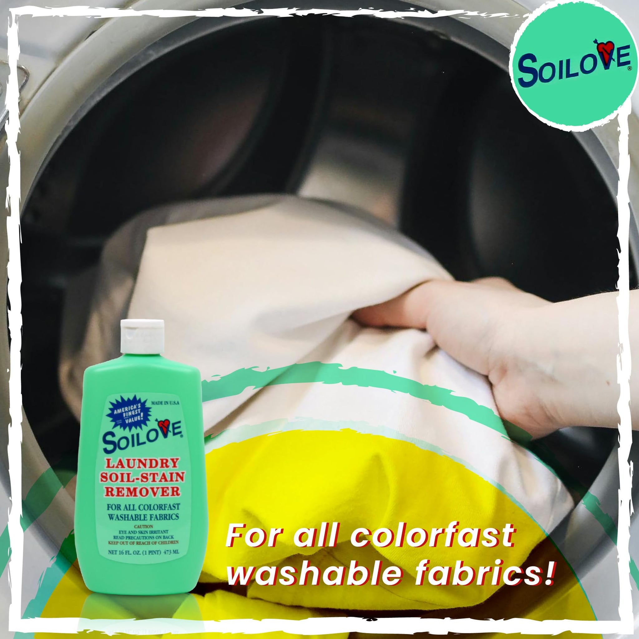 Soilove Laundry Stain Remover Liquid - 4 Bottles (16oz) - Powerful Prewash for Blood, Grease, Ink, Grass, Food, & More - Enzyme-Based Concentrated