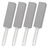ddLUCK 4 Pack Pumice Cleaning Stone with Handle, Toilet Bowl Cleaner Toilet Brush with Non-Slip Long Plastic Handle for Kitchen/Bath/Pool/Household