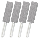 ddLUCK 4 Pack Pumice Cleaning Stone with Handle, Toilet Bowl Cleaner Toilet Brush with Non-Slip Long Plastic Handle for Kitchen/Bath/Pool/Household