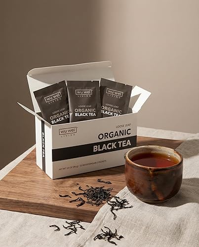 Organic Black Tea, USDA Certified, Mellow and Sweet, Single Serve Loose Leaf Black Tea (32-Pack)