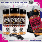 Pit Boss Cowboy Butter Premium Barbecue Mixed Seasoning Spice & Rub 3 pk Choice Bundle (21 oz) + Guide & Keychain Bottle Opener (5 Items)!