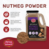 Spicy World Nutmeg Powder 5 LB Bulk Jar - Premium Quality, Ground Nutmeg Whole, Perfect for Commercial Baking, Cooking, Smoothies, Lattes & Desserts