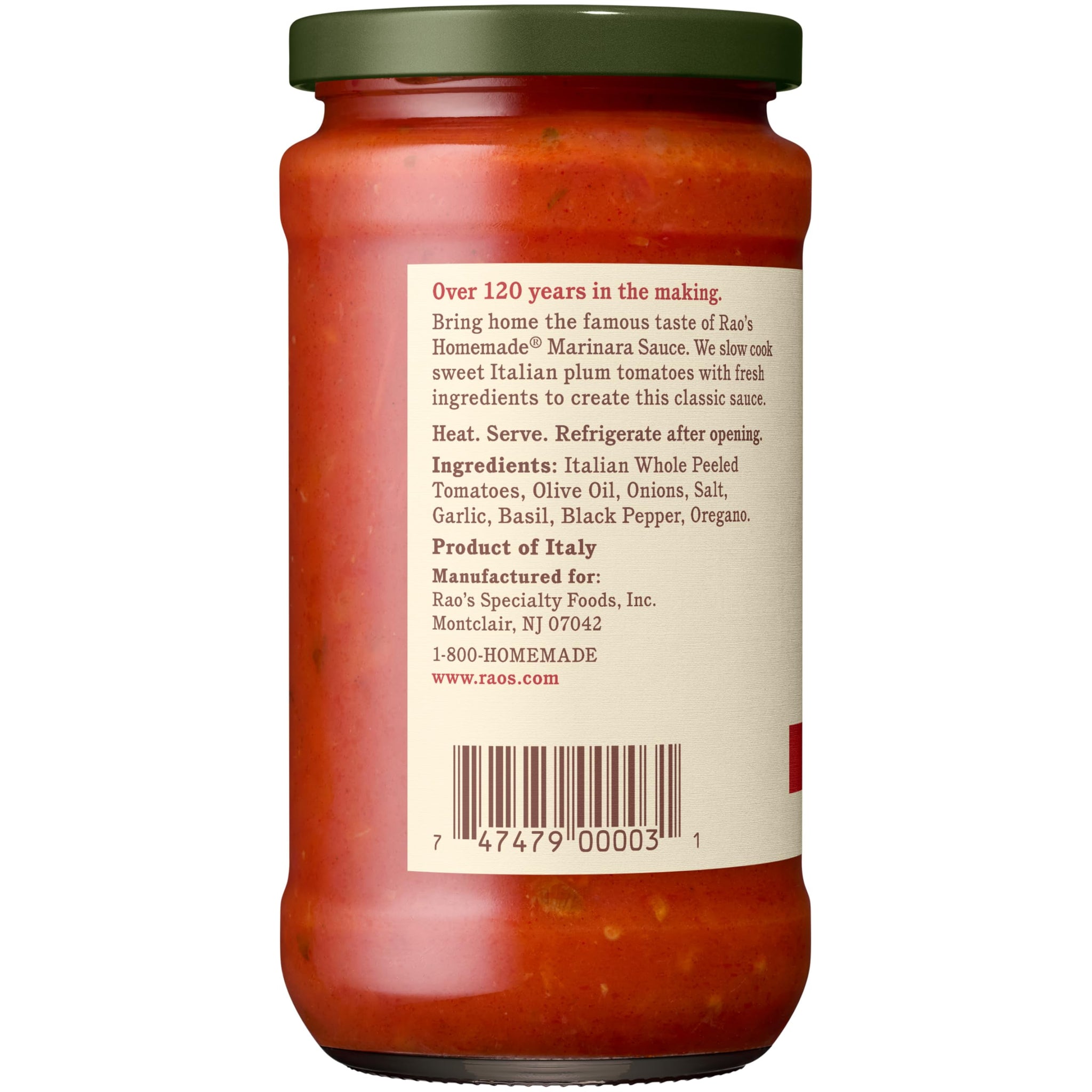Rao's Homemade Marinara Sauce Made with Italian Tomatoes, 15.5 oz