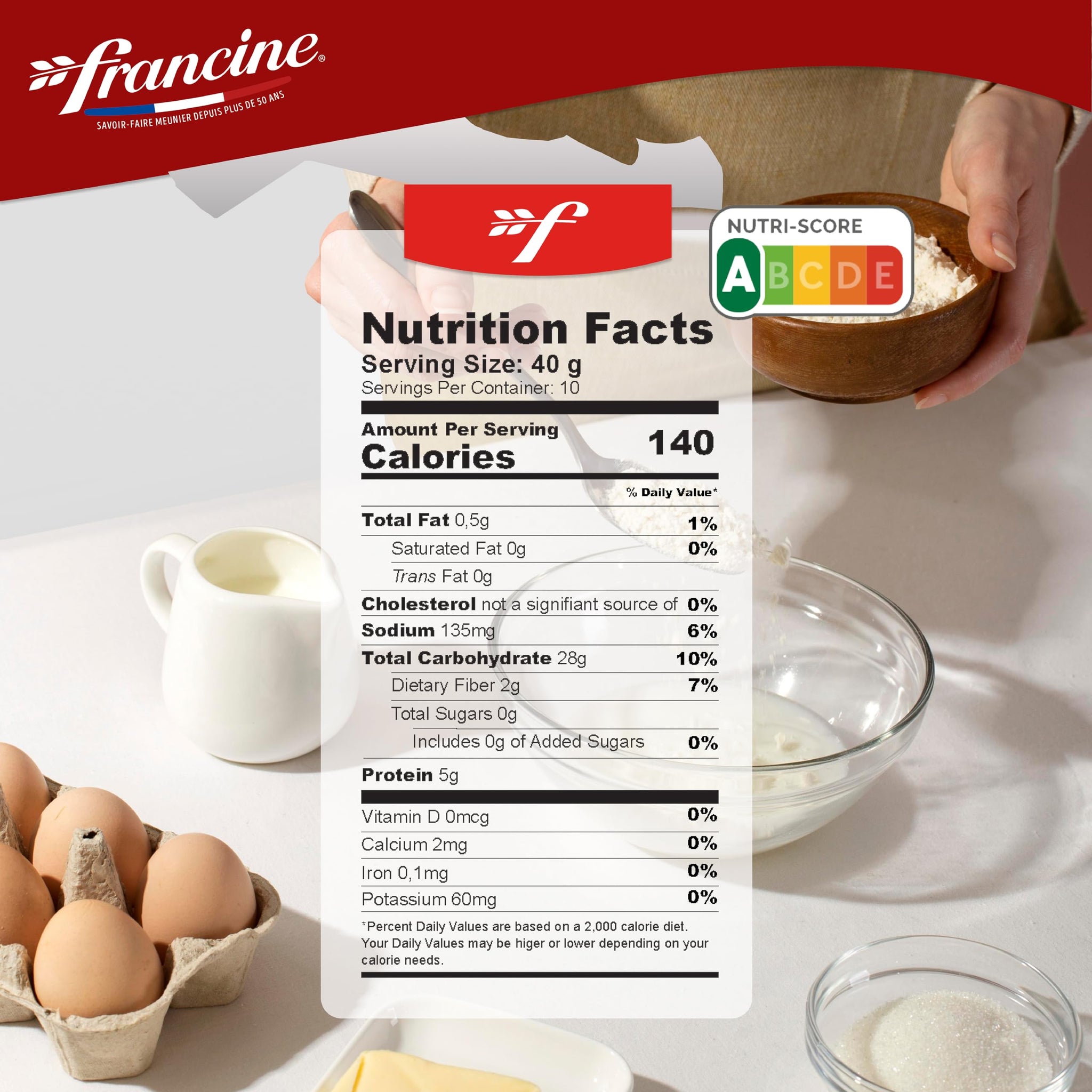 Francine French Crepe Mix - Makes 20 French Crepes | Just Add Water, Imported from France, 13 oz