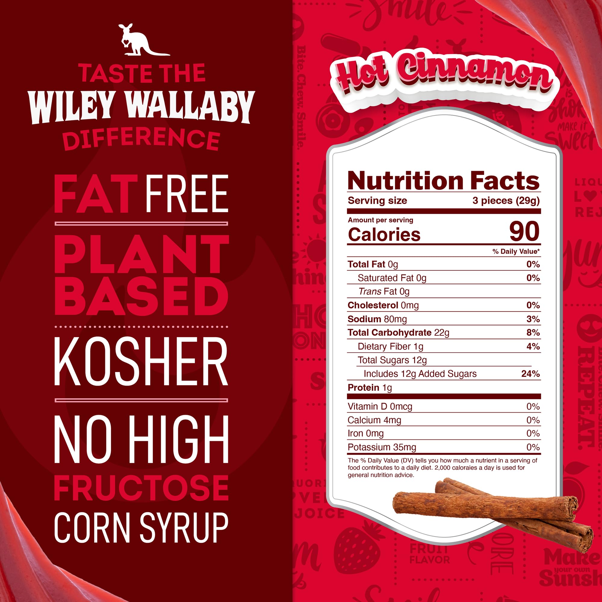 Wiley Wallaby Licorice 24 Ounce Classic Gourmet Soft & Chewy Australian Cinnamon Licorice Candy Twists, 1 Pack