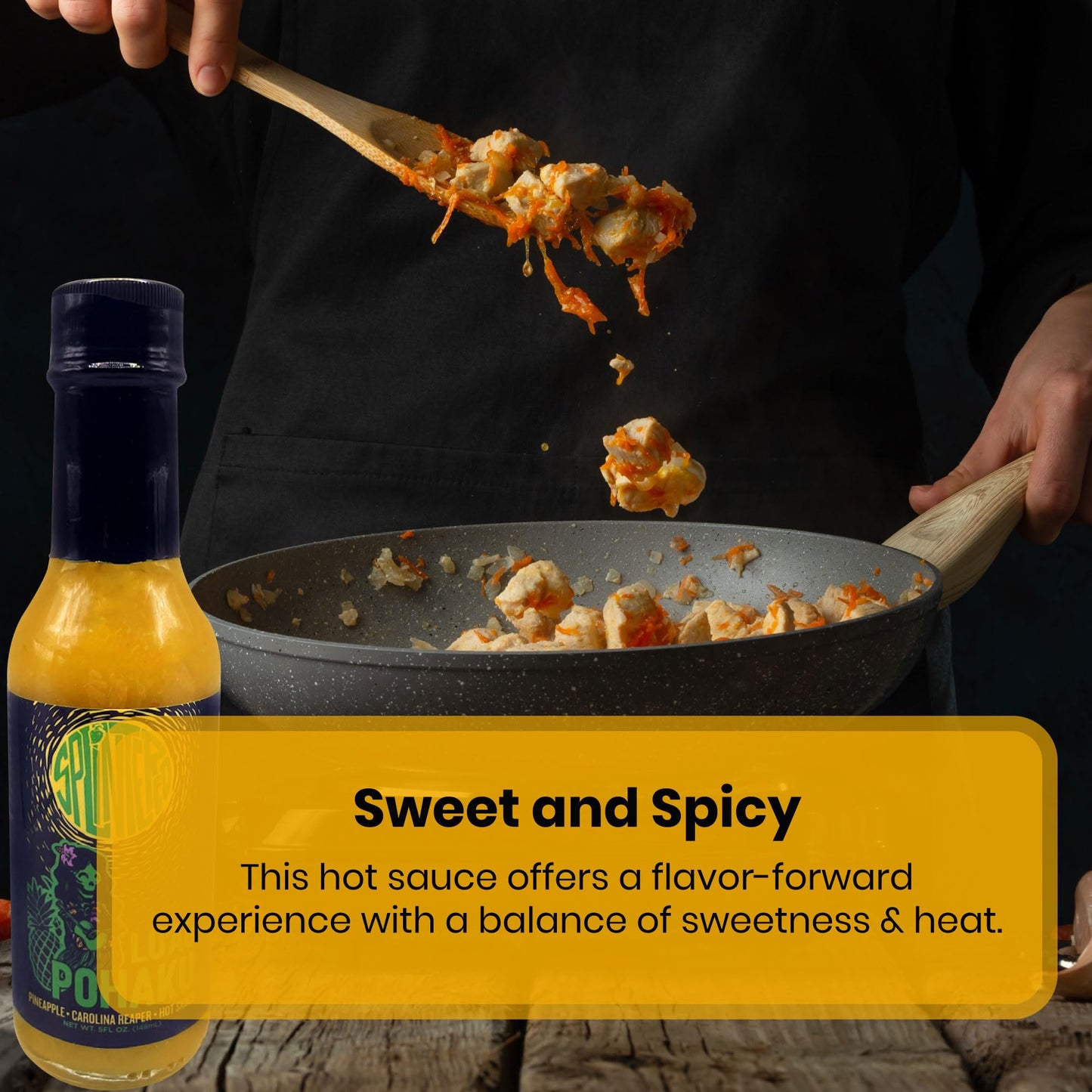 Lu'au Pohaku Pineapple Hot Sauce - 1st Place 2025 Scovie Awards - Carolina Reaper Heat with Tropical Flavor - Small Batch, 5 oz by Splintered Sauce