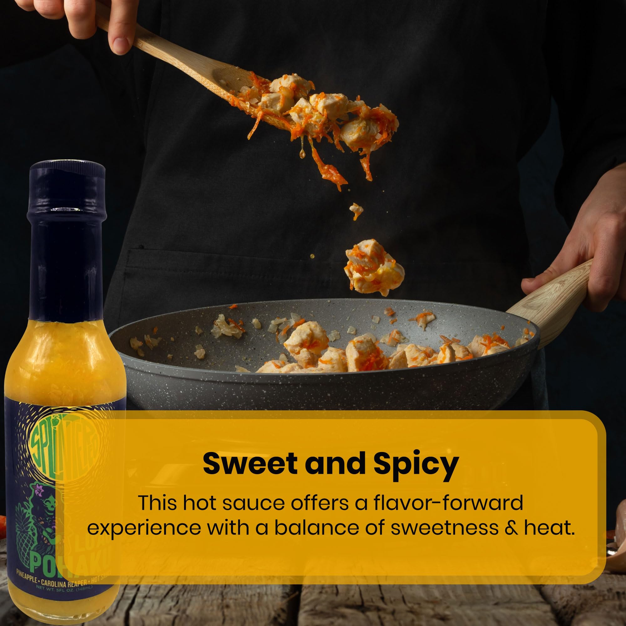 Lu'au Pohaku Pineapple Hot Sauce - 1st Place 2025 Scovie Awards - Carolina Reaper Heat with Tropical Flavor - Small Batch, 5 oz by Splintered Sauce