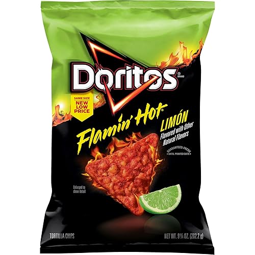 Doritos Tortilla Chips Flamin' Hot Limon Cheddar Cheese, 9.25 Oz
