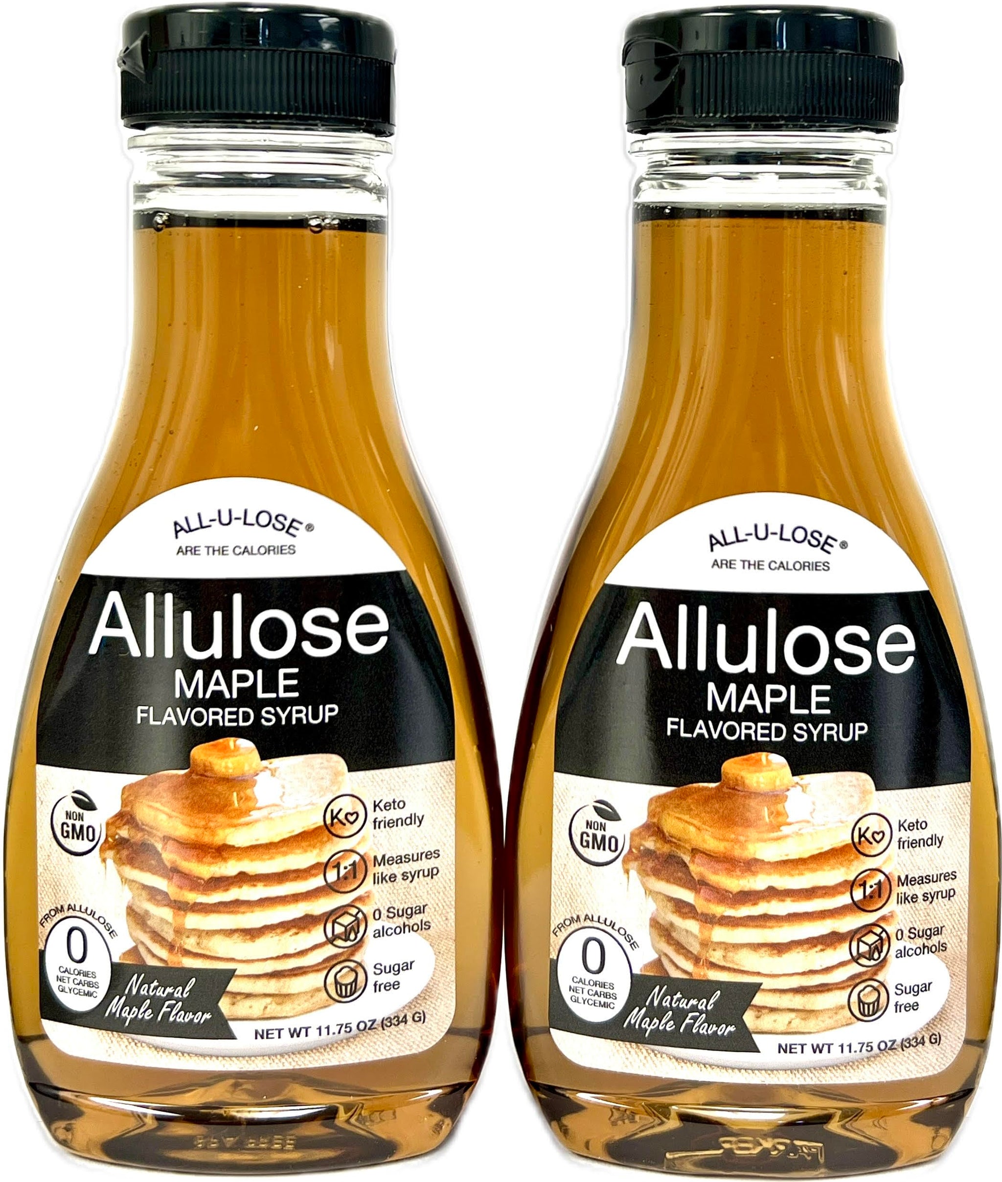 BetterTaste Maple Natural Flavored Allulose Syrup, 11.75 oz, Zero Calorie, Sugar Substitute, Non-GMO, Gluten Free (11.75 oz Pack of 2-572, Maple)