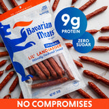 Bavarian Meats Lil' Landjaeger Meat Sticks, Smoked Sausage Protein Snacks, Zero Sugar, Great Source of Protein, Gluten Free, Keto Friendly Low Carb