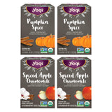Yogi Tea - Fall Spice Variety Sampler Pack - 16 Tea Bags Per Pack (4 Pack) - Limited Edition Tea Sampler - Herbal Caffeine-Free Teas - Includes 2