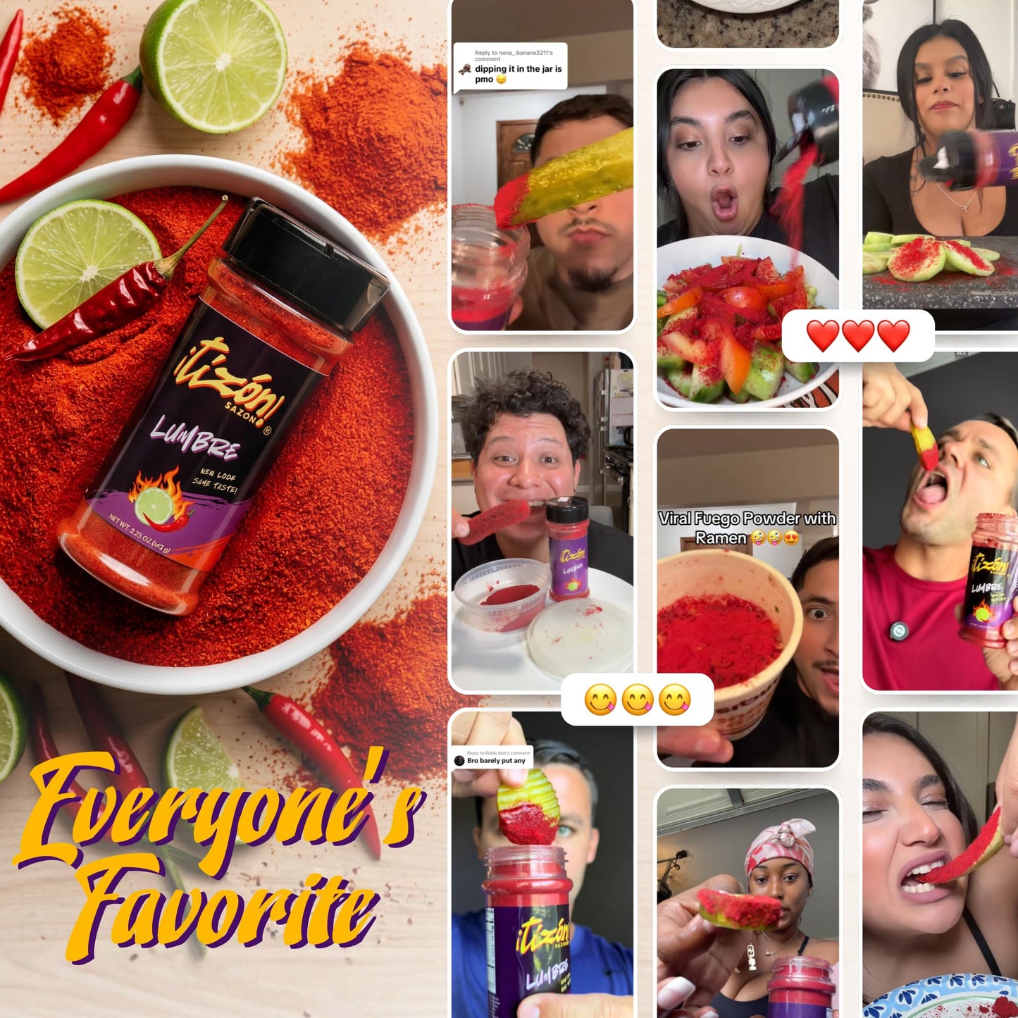 Tizon Lumbre Mexican Seasoning Powder, Fuego Flavor, Snack Seasoning for Popcorn, Chips, Nuts, Fruits