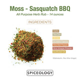 Spiceology & Sasquatch BBQ - Moss Seasoning - All-Purpose Herb Spice Rub - Use On: Pork, fish, Veggies, Chicken, Beef - Barbeque Rubs, Spices