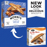 Nonni's Turtle Pecan Biscotti Italian Cookies - 3 Boxes Caramel Pecan Cookies Dipped in Milk Chocolate - Butter Pecan Biscotti Individually Wrapped