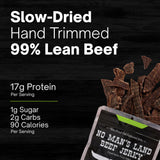 No Mans Land Beef Jerky - Fajita Lime 16oz Bag | High Protein, Low Card, Low Calorie Beef Snack | Smoked & Seasoned Jerky Strips | Gluten Free