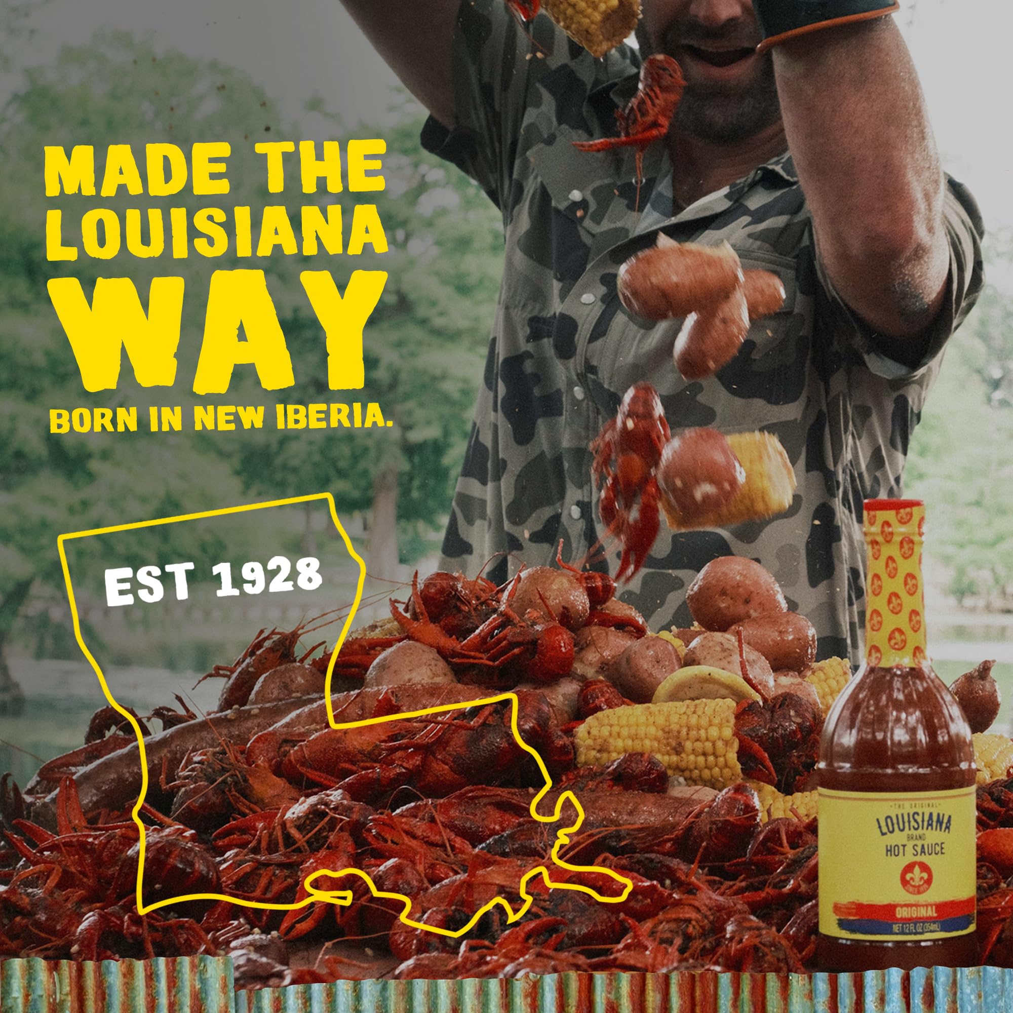 Louisiana Hot Sauce, 12oz Bottle, Classic Spicy Aged Pepper Sauce for Wings, Tacos, Eggs, and Everyday Dishes, Balanced Flavor Condiment, Kosher