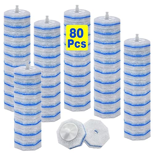 80 Toilet Bowl Wand Refills Fits for Clorox Toilet Brush Wand,Upgrade 3-Layer Disposable Bowl Cleaner Refills for Bathroom Cleaning,3X Cleaning