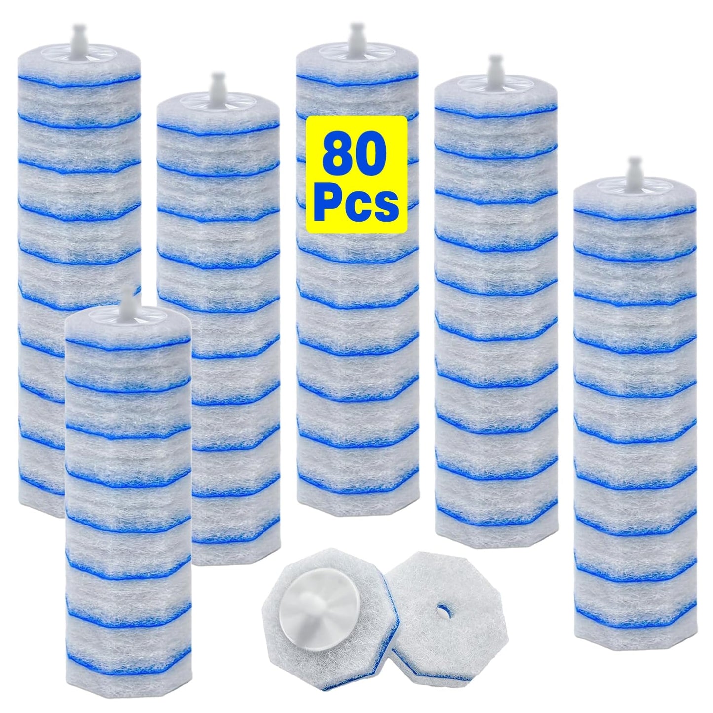 80 Toilet Bowl Wand Refills Fits for Clorox Toilet Brush Wand,Upgrade 3-Layer Disposable Bowl Cleaner Refills for Bathroom Cleaning,3X Cleaning