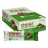 think! Vegan/Plant Based High Protein Bars - Chocolate Mint, 13g Protein, 5g Sugar, No Artificial Sweeteners, Non GMO Project Verified, 10 Count