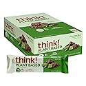 think! Vegan/Plant Based High Protein Bars - Chocolate Mint, 13g Protein, 5g Sugar, No Artificial Sweeteners, Non GMO Project Verified, 10 Count