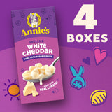 Annie's Shells and White Cheddar, Made with Organic Pasta and Real Cheese, 4 Ct, 24 oz