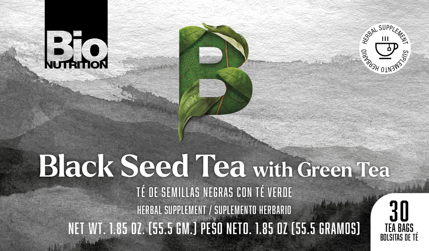 Bio Nutrition Black Seed Tea with Green Tea, 30 Tea Bags, 1.85 oz (55.5 g)