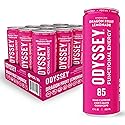 Odyssey Functional Energy Drink for Focus, Cognition & Mood Support 12 Pack - Adaptogenic Drink with 85mg Green Tea Caffeine, Lion’s Mane, Cordyceps