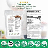 Z Natural Foods Organic Pine Nuts - Raw Nutrient-Dense Superfood Packed in Airtight Foil Pouches - Pure Pine Nut for Pesto, Trail Mix, Salad & Recipes