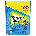 Trident Vibes SOUR PATCH KIDS Blue Raspberry Sugar Free Gum, Resealable Pouch, Pack of 1 (100 Pieces)